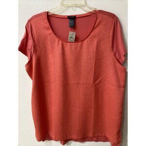 Ann Taylor Loft new tags $49 large salmon top textured front casual short sleeve
